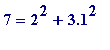 7 = 2^2+3.1^2